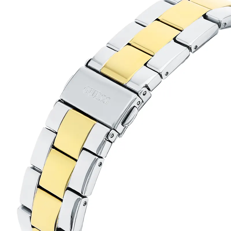 Guess Solar Crystal White Dial Two-tone Ladies Watch- W1070L8